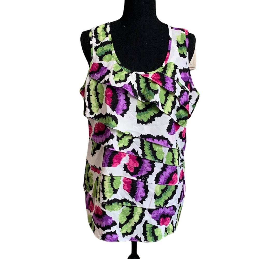 Milano Multicolored Sleeveless Blouse Size Large